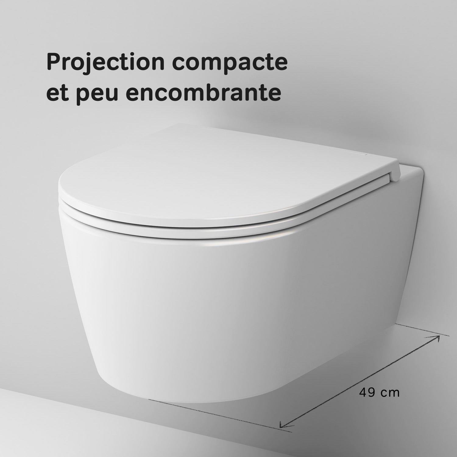 WC Suspendu en céramique sans bride Cuvette Toilette WC suspendu sans bord FlashClean abattant amovible frein de chute Softclosing Blanc AM.PM Func - 7