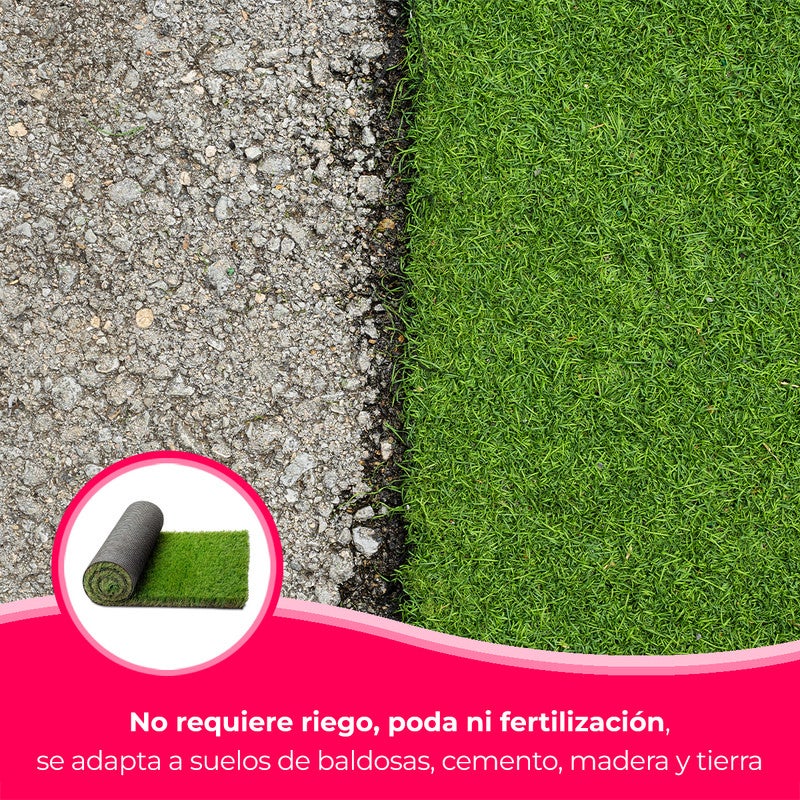 Arquiservi - Relva Caribe 35mm / Rolo 2 x 5m (10m²) Alta Densidade, Natural e Fácil de Instalar para Jardim, Terraço e Piscina - 6