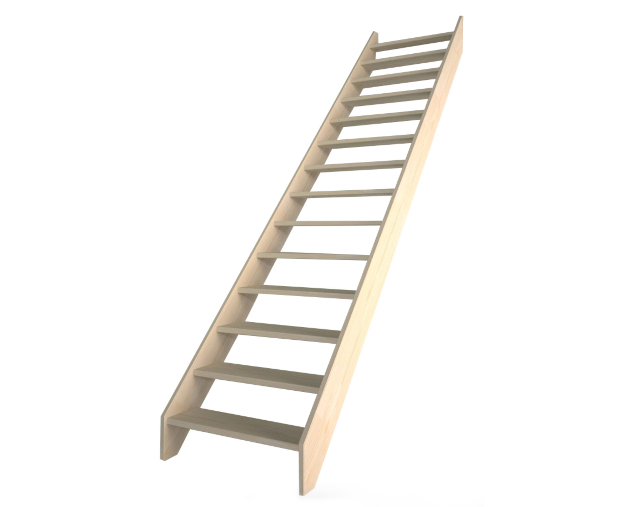 Escalier de meunier peu encombrant MGS65 | 65 cm de large | Hauteur 280 cm - 2