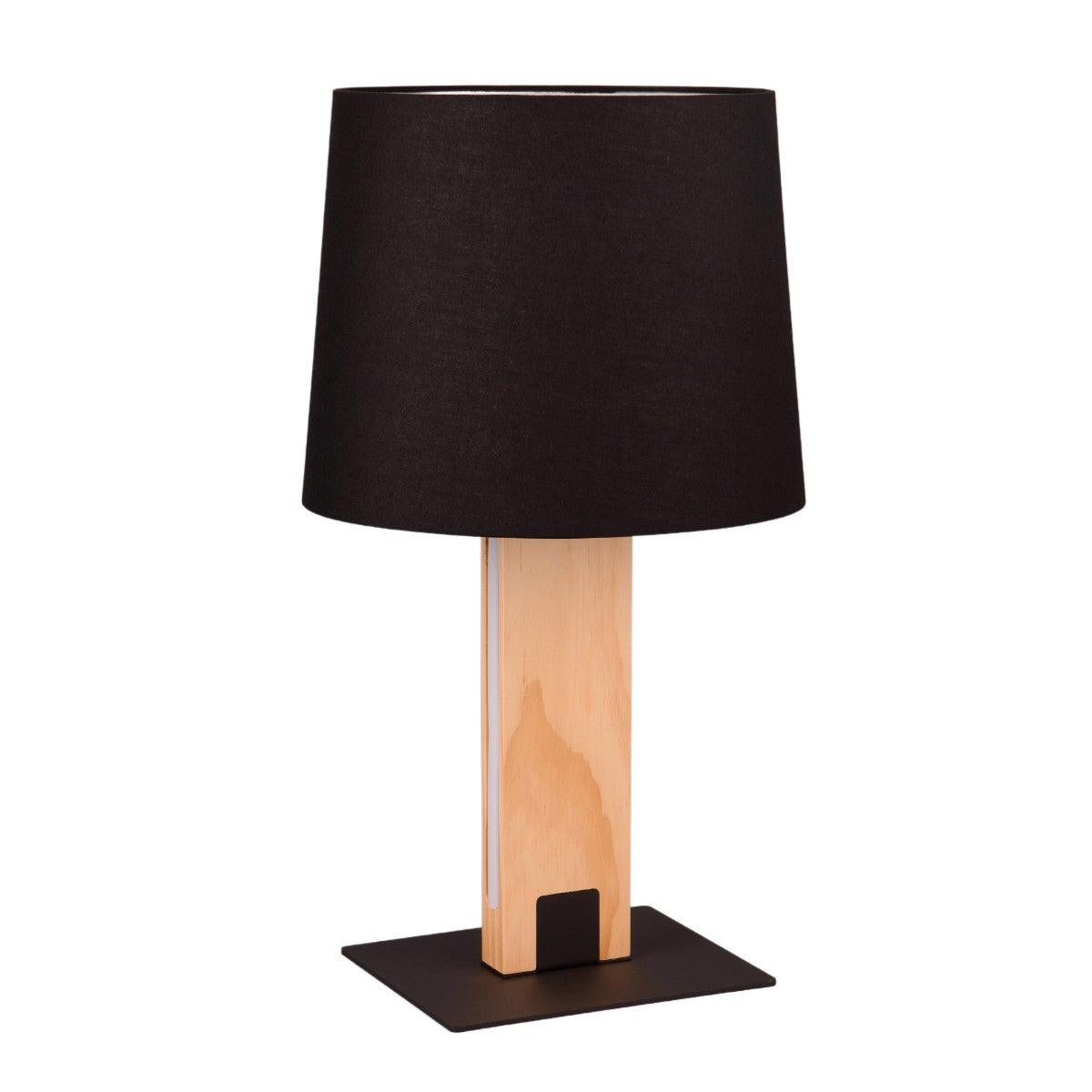 Lampa stołowa z abażurem Rahul jasne drewno-czarna 1xE27x40W drewno wym:50x28x28cm IP20 Trio