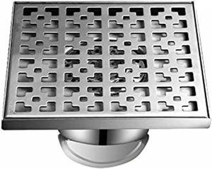 Siphon De Sol Extérieur Silver 20x20cm | Acier Inox | Anti-Odeur & Anti-Cheveux | Drainage Rapide