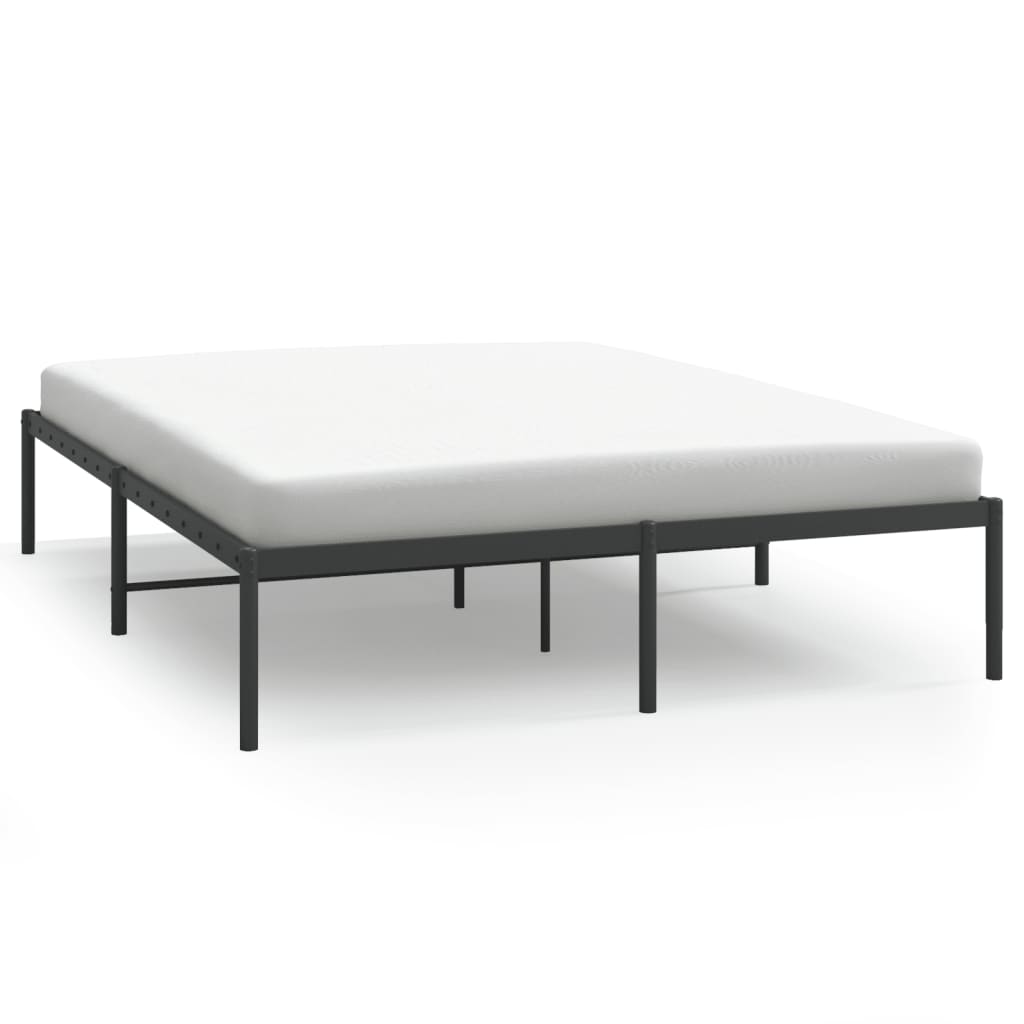 Łóżko Metalowe Czarne Rama Łóżka Ze Stelażem Do Sypialni Pokoju 150x200 cm