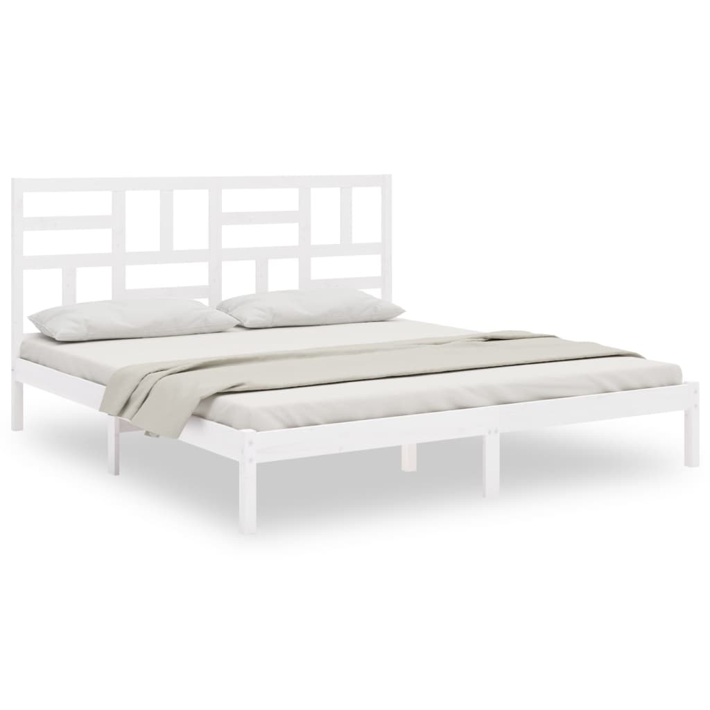 Łóżko Drewniane Rama Łóżka Sofa Biała Do Sypialni Pokoju 200 x 200 cm