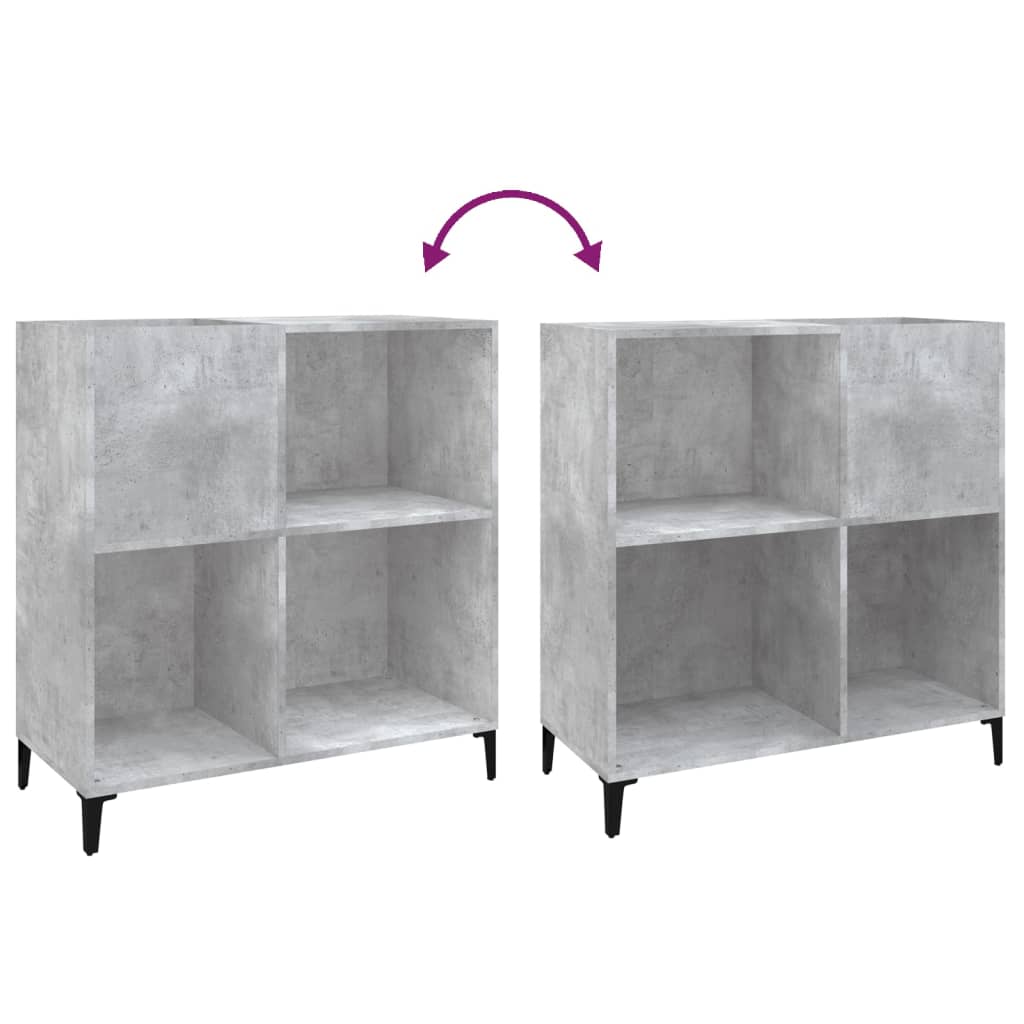 Armário de discos de compensado cinza concreto 84,5x38x89 cm – ComfortXL - 7