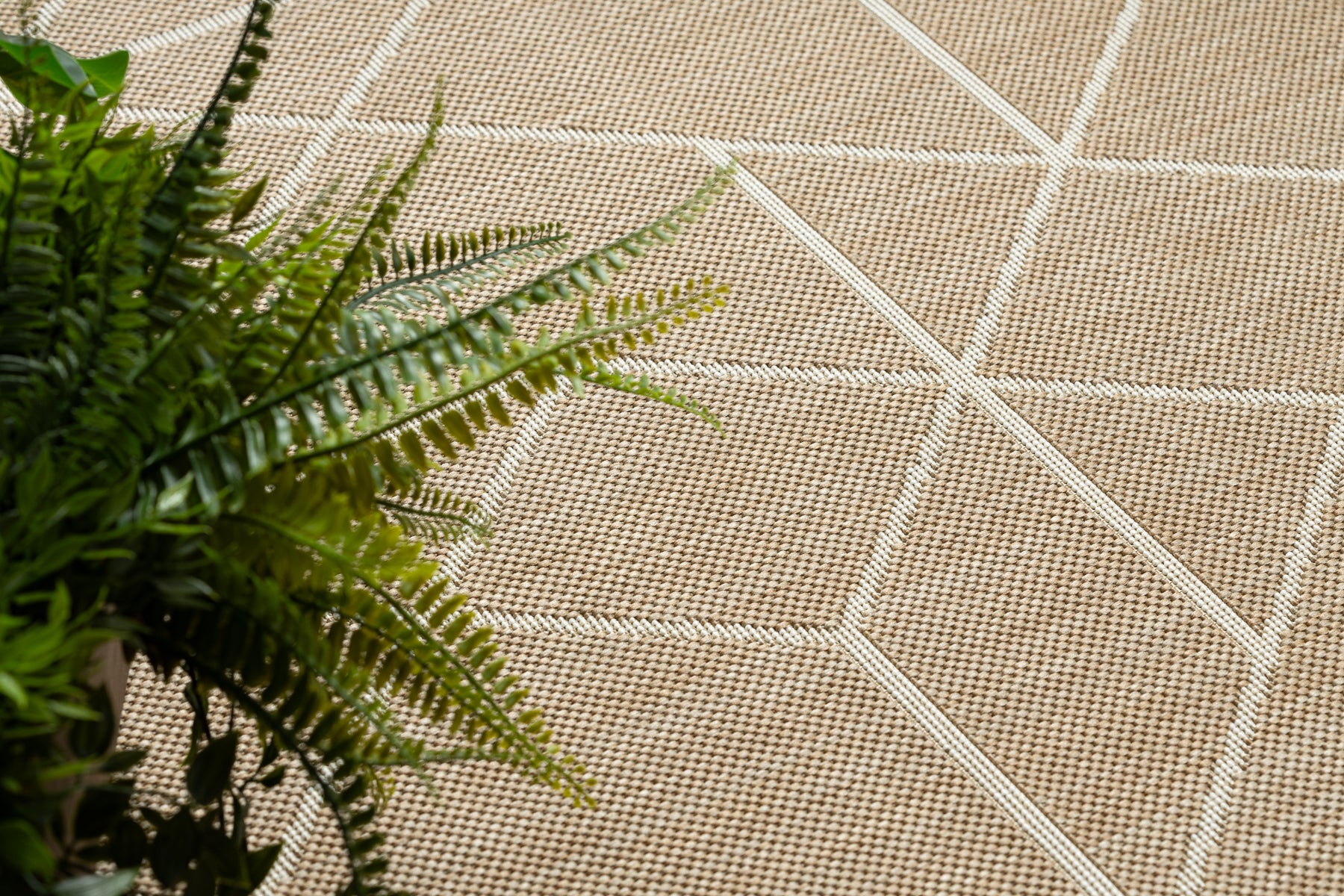 Dywan sizal FLAT 48959265 Geometryczny naturalny beż sznurkowy 80x150 cm - 5