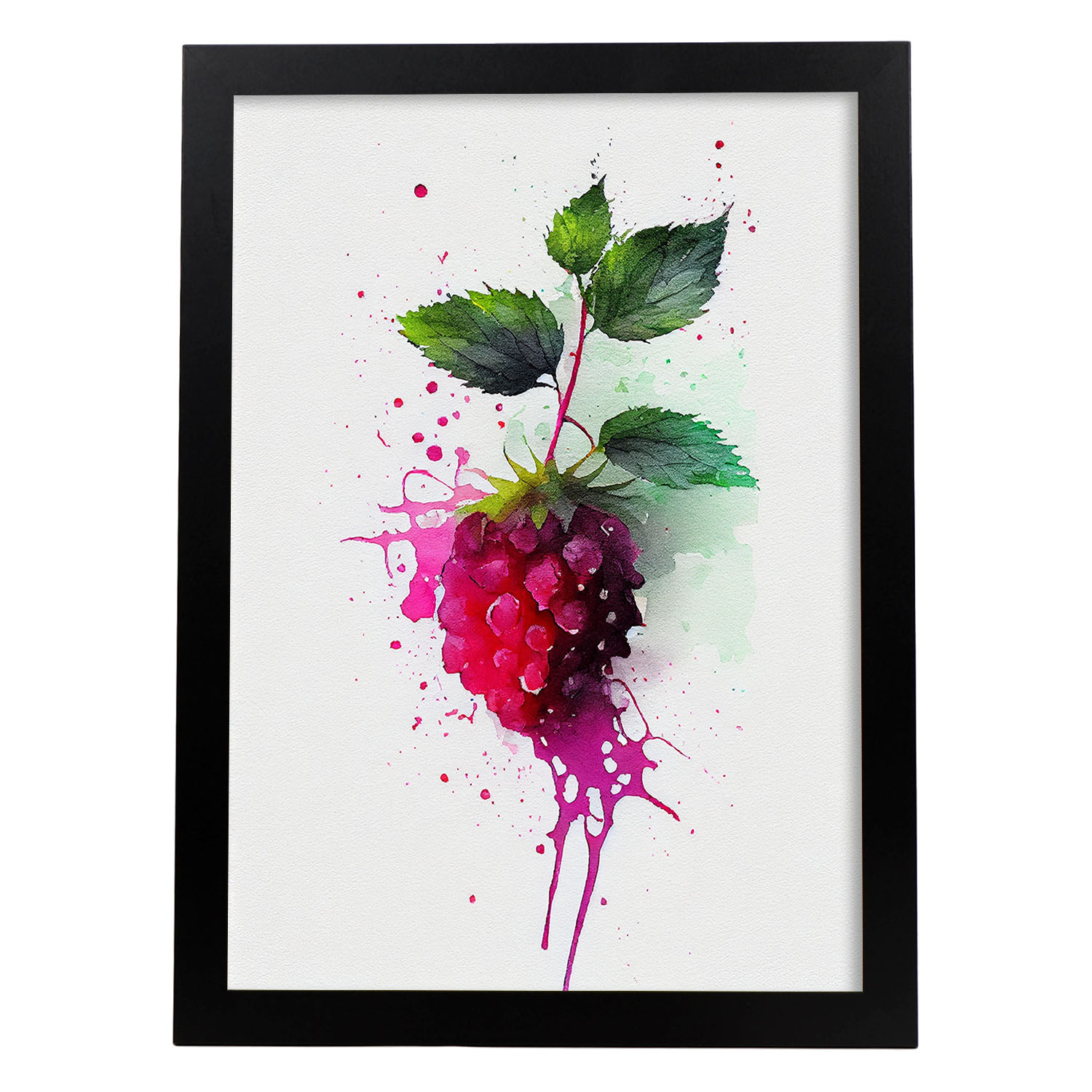 Nacnic poster de moras a todo color ilustraciones de frutas verduras y comida sana en estilo acuarela diseño moderno y modelo a3 sin marco