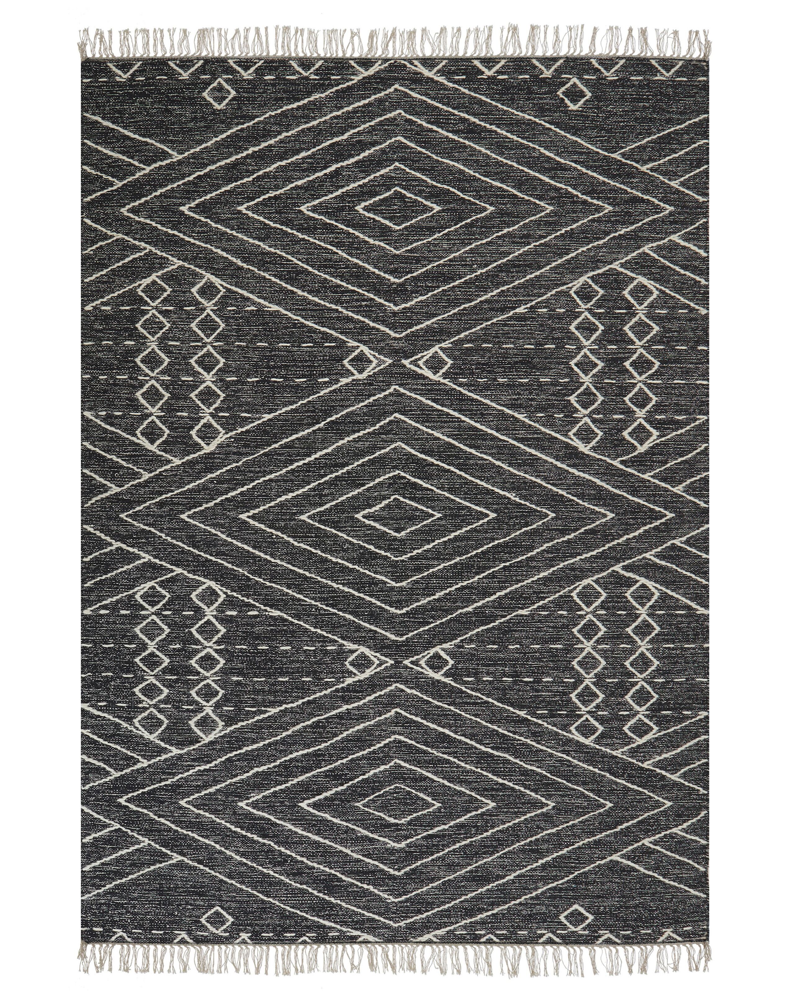 Tappeto cotone nero e bianco sporco 160 x 230 cm KHENIFRA - 4