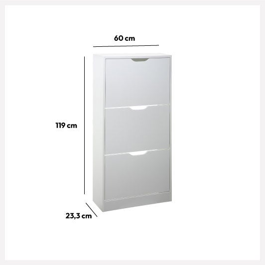 Sapateira de madeira 115x60x24cm cor branco - 7