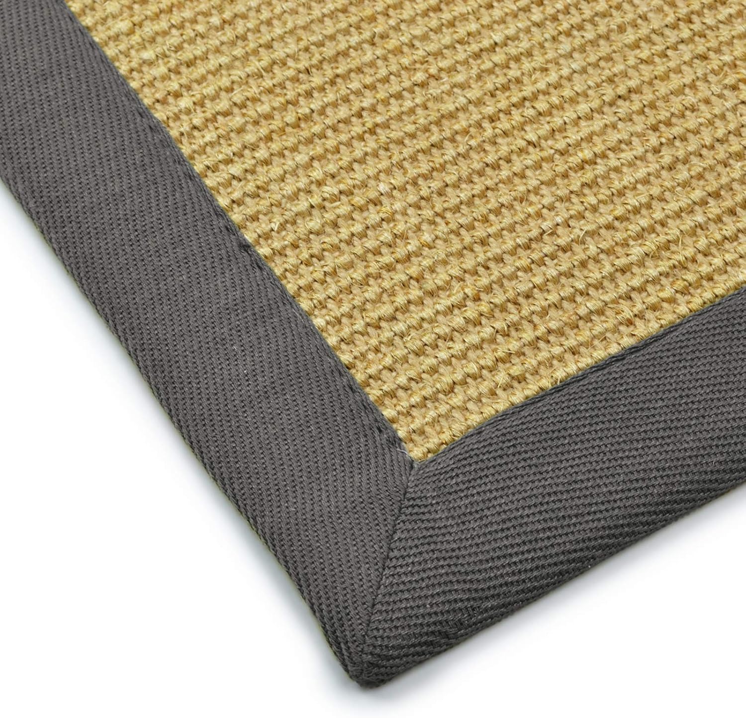 Tapis Sisal Amazonas Nature Bordure: graphite 200 x 200 cm | Leroy Merlin