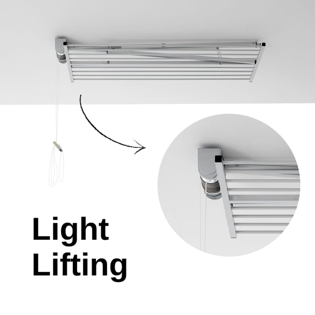 Tendedero de techo tendedero plegable vertical de interior exterior y de balcon Foxydry Mini 128x54x25 cm Leroy Merlin