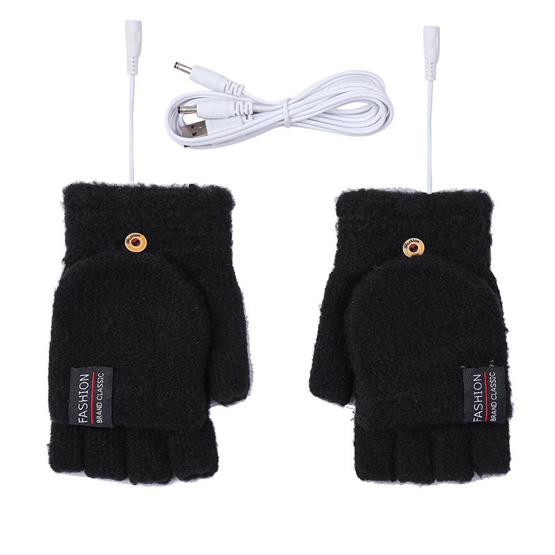 Guanti riscaldati USB per uomo e donna, guanti termici lavorati a maglia, guanti invernali lavorati a maglia, guanti scaldamani con 3 temperature regolabili