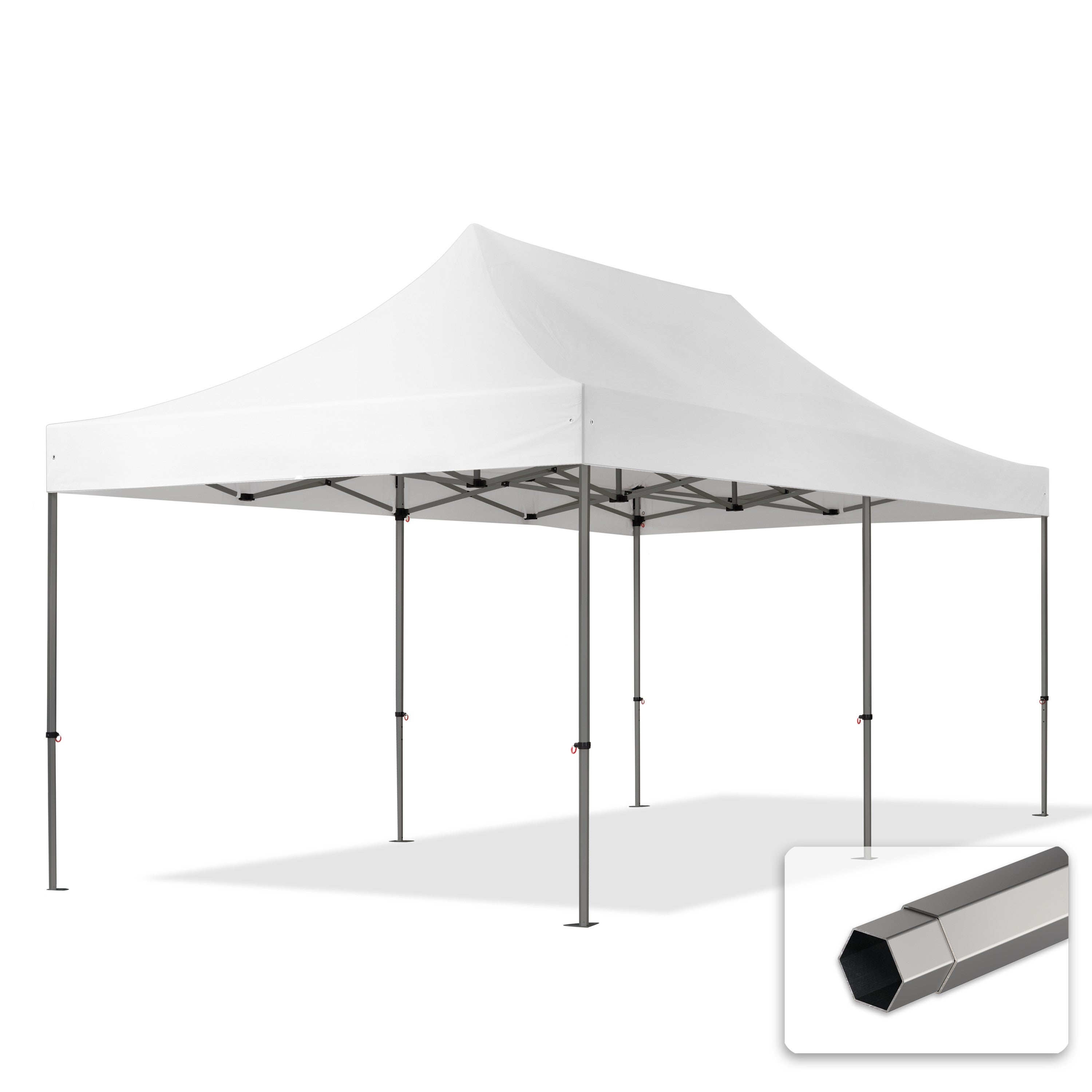 3x6 m Namiot Ekspresowy PREMIUM Stal 40 mm, trudnopalny, biały