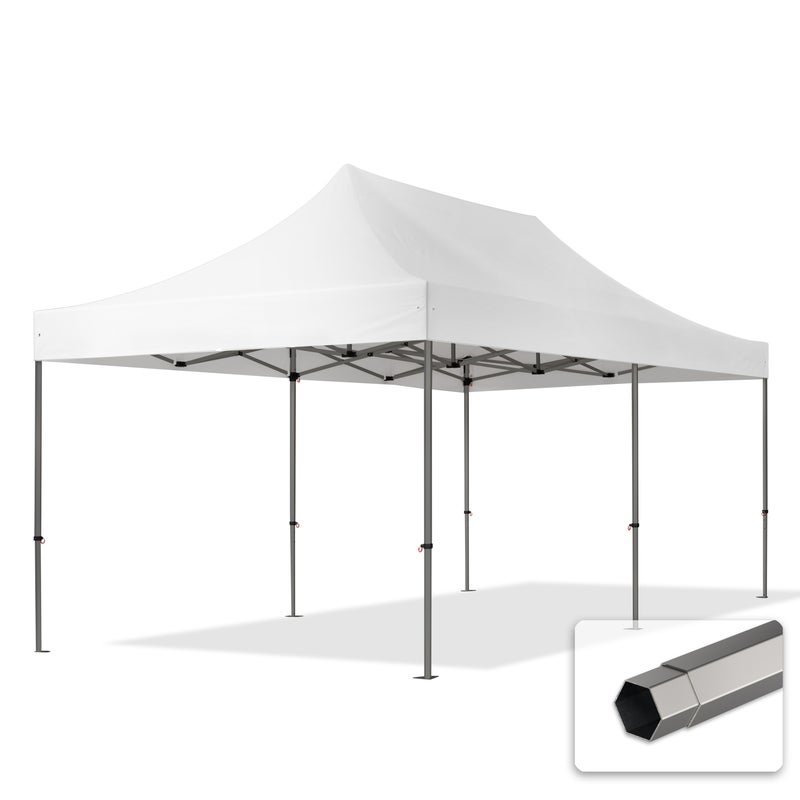 3x6 m Namiot Ekspresowy PREMIUM Stal 40 mm, trudnopalny, biały