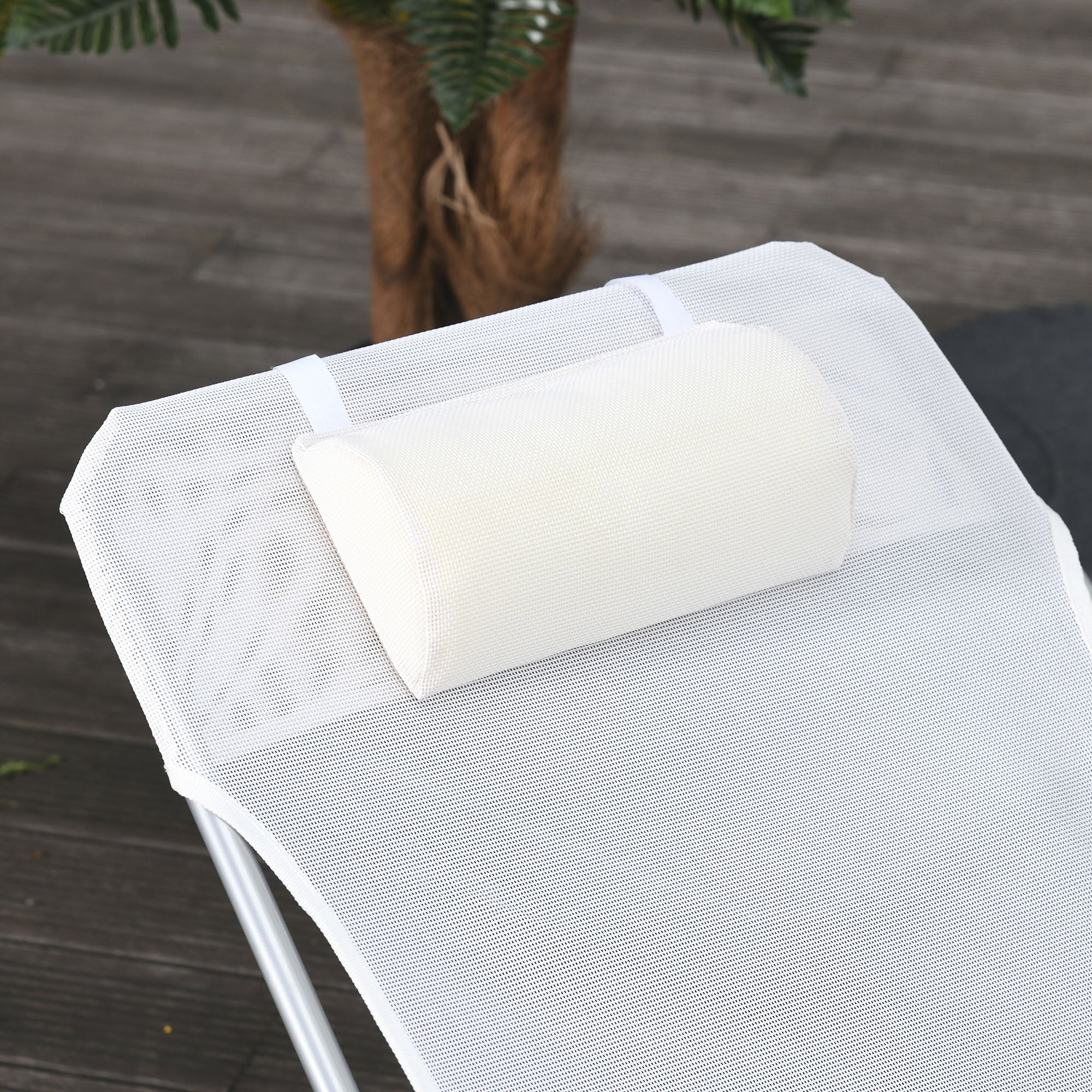 Bain de soleil transat pliable inclinable acier teslin - 7