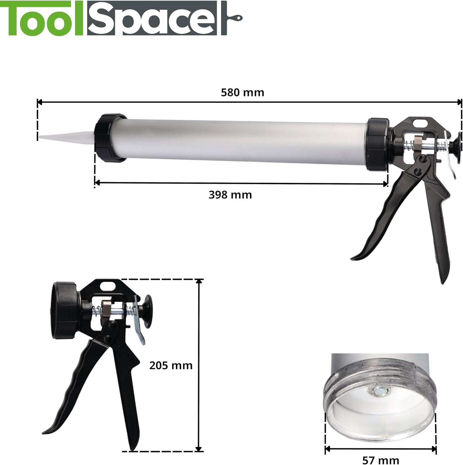 Pistolet à Cartouche Presse à Mastic Extrudeuse Silicone Applicateur Usage Intensif pour Colles Mastics Joints Mortiers Résines Antirouille Ergonomiqu - 2