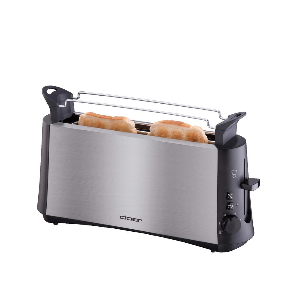 Cloer Tostadora 3810, 2 Rebanadas, Acero Inoxidable Mate/ Negro Acero Inoxidable, Leroy Merlin