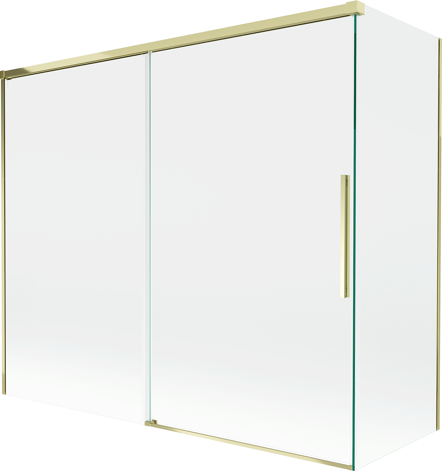 Mexen Rox parawan nawannowy 2-skrzydłowy rozsuwany 180 + 80 x 150 cm, transparent, złoty - 8C9-180-080-50-00