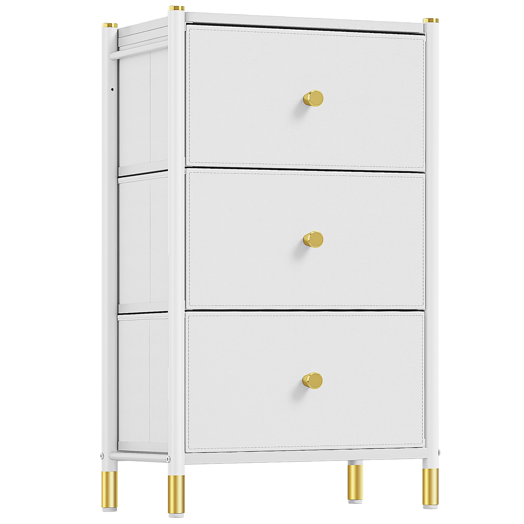 YITAHOME Commode à 3 tiroirs en Tissu avec Dessus en Bois et Grand ...