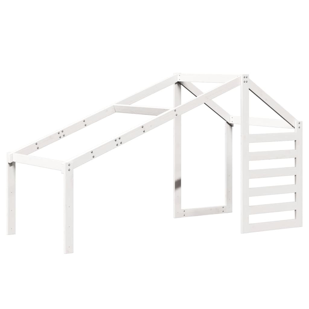 Lit superposé avec toit blanc 90x190 cm bois massif de pin - 8
