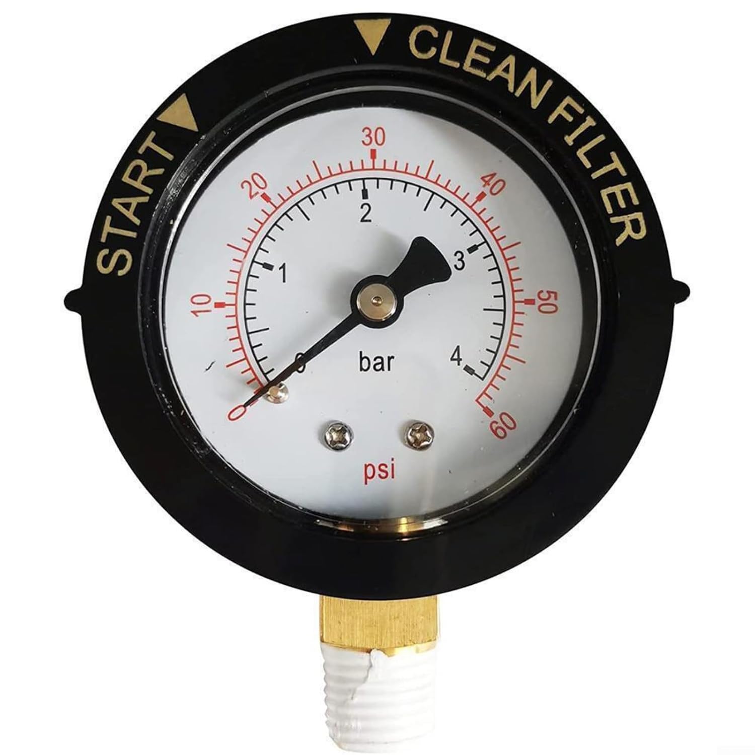Manomètre Filtre Piscine 0-60PSI - Jauge Pression Remplacement Pour Pompe Piscine, Spa Et Aquarium - Lecture Précise