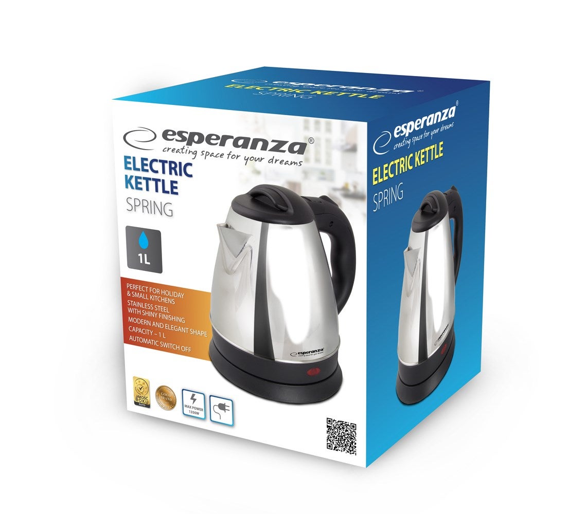 Esperanza EKK116S Bollitore elettrico 1 L 1350 W Argento - 2