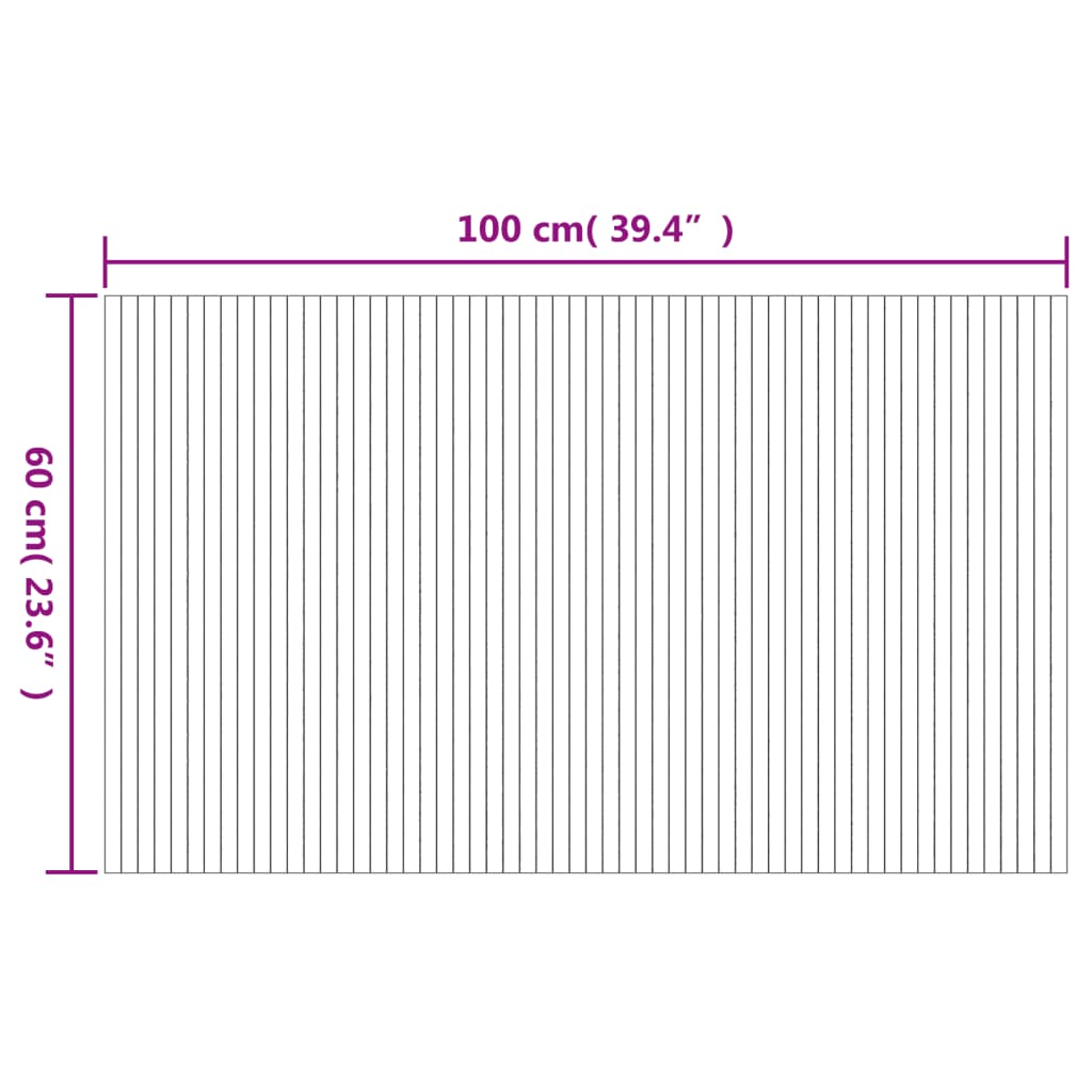 Tapis rectangulaire marron foncé 60x100 bambou - 8