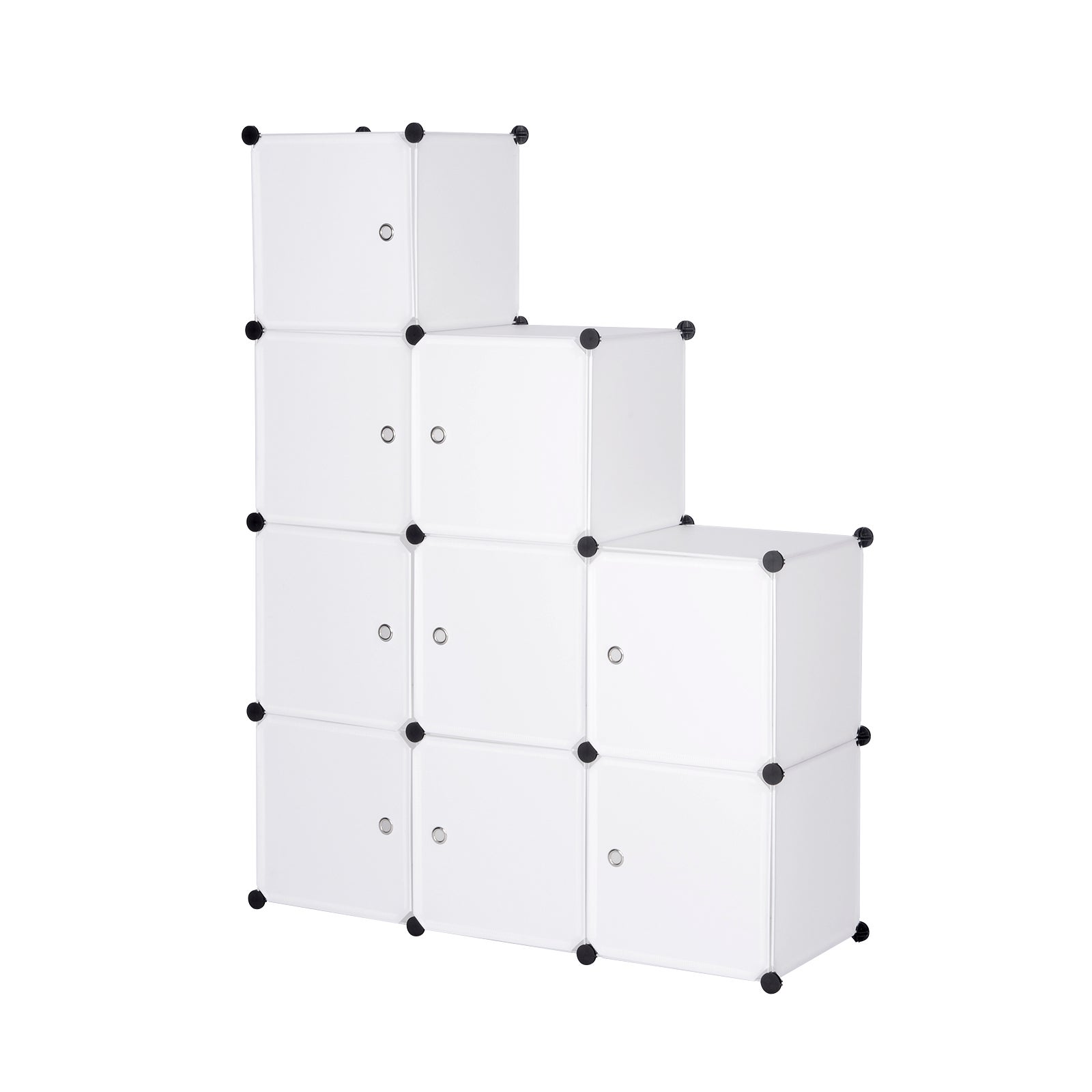 Armoire à 6 Cubes Modulable DIY - 105x70x35 Cm - Rangement Vêtements, Livres, Jouets - En Plastique PP/ABS - 6