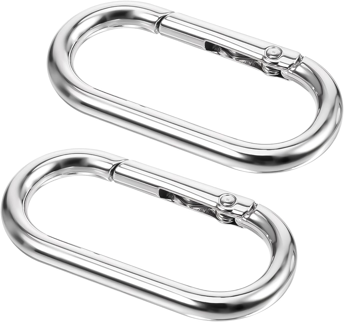 Lot 12 Mousquetons Ovales à Ressort – 24x15 Mm, Alliage De Zinc, Noirs Et Argentés, Pour Porte-clés, Sacs, Camping
