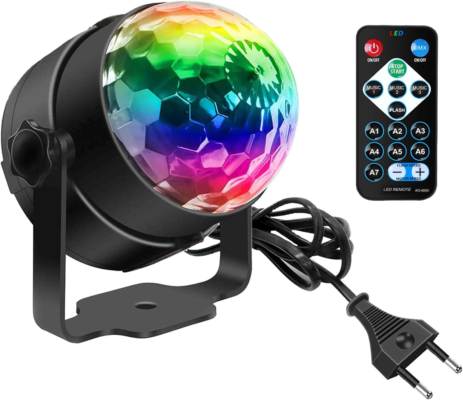 Dyskotekowe światła mini światła LED aktywowane dźwiękiem sceniczne RGB W z pilotem użytku domowego imprezy taniec urodziny karaoke Boże Narodzenie
