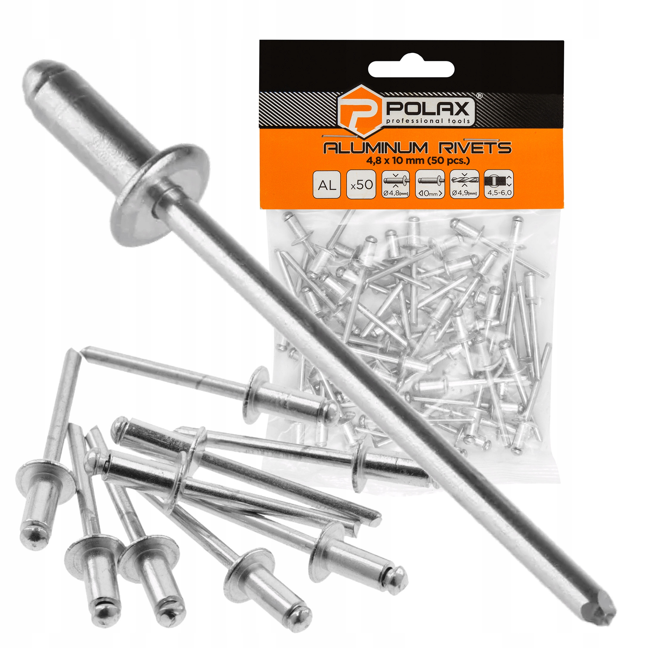 Nity zrywalne aluminiowe 4.8 х 10 mm (50 szt.)