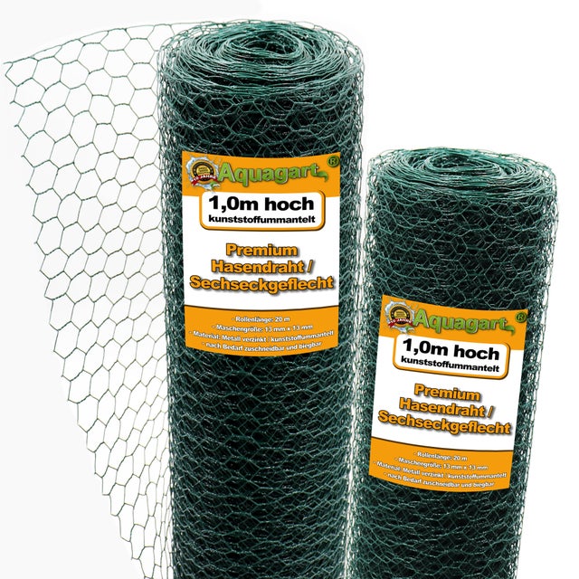 180 m grillage à maille hexagonale, grillage de clôture pour lapins, grillage de clôture pour lièvres, vert, grillage pour clapiers à lapins 100 cm