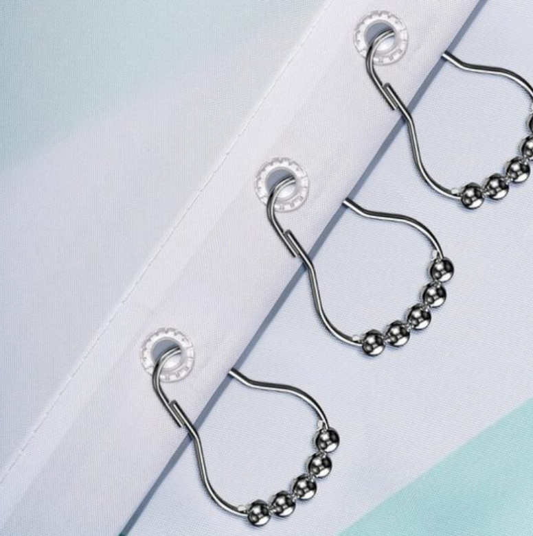 BRIGHTAKE Anelli per tende da doccia 12 pezzi Ganci per bagno in acciaio inossidabile, resistenti e facili da installare. - 6