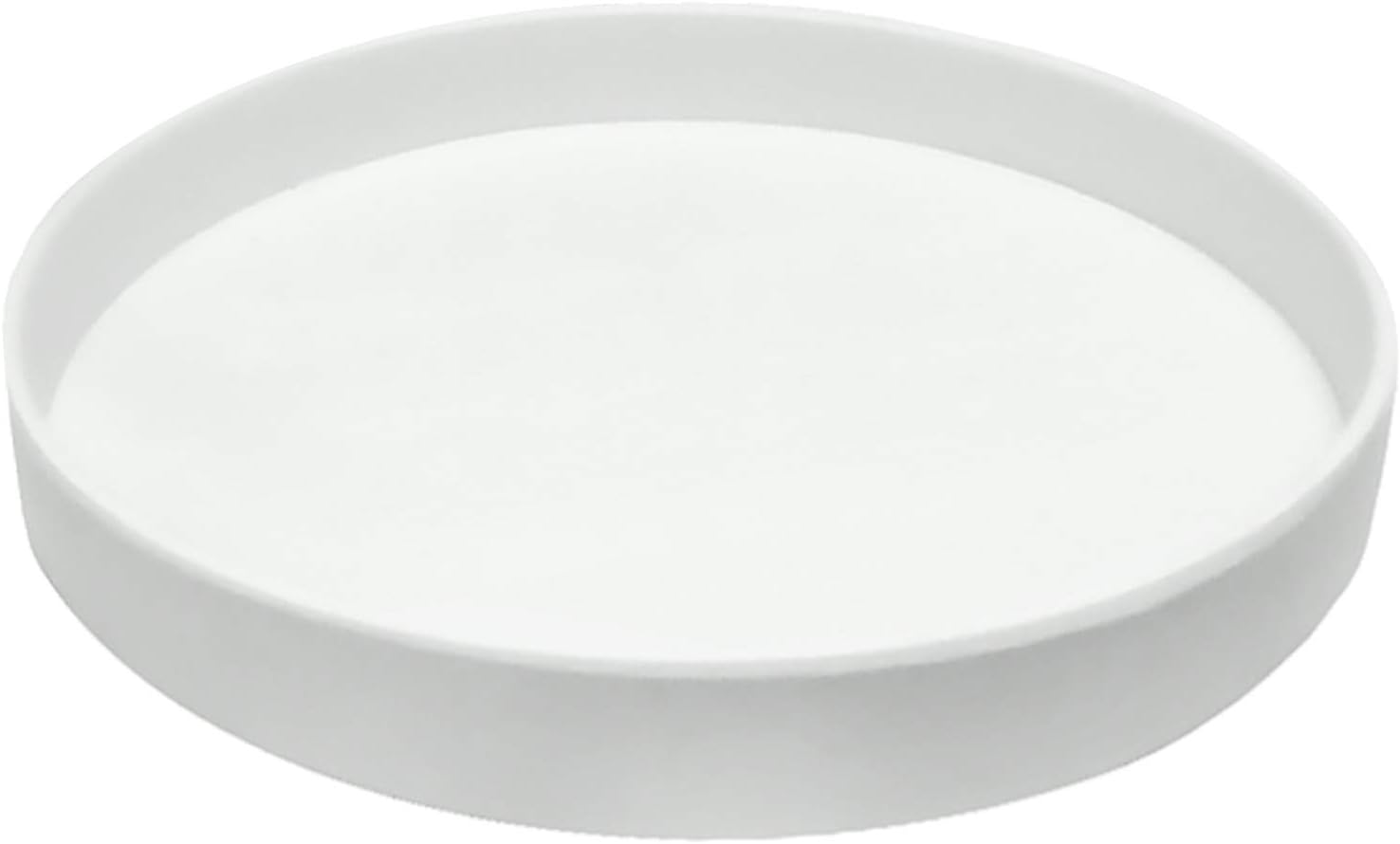 Biała ceramiczna taca na kwiaty o średnicy zewnętrznej 18 cm, odpowiednia do skrzynek kwiatowych wewnątrz i na zewnątrz, 1 sztuka