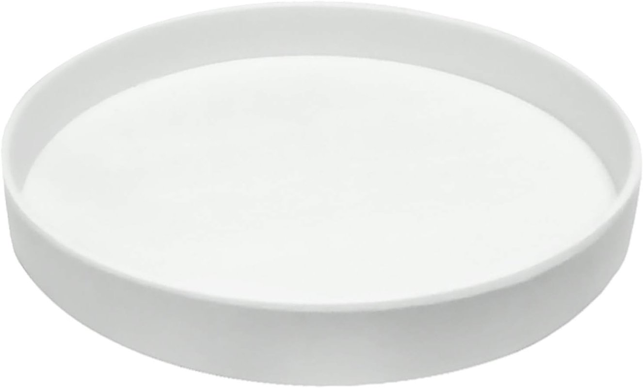 Biała ceramiczna taca na kwiaty o średnicy zewnętrznej 18 cm, odpowiednia do skrzynek kwiatowych wewnątrz i na zewnątrz, 1 sztuka