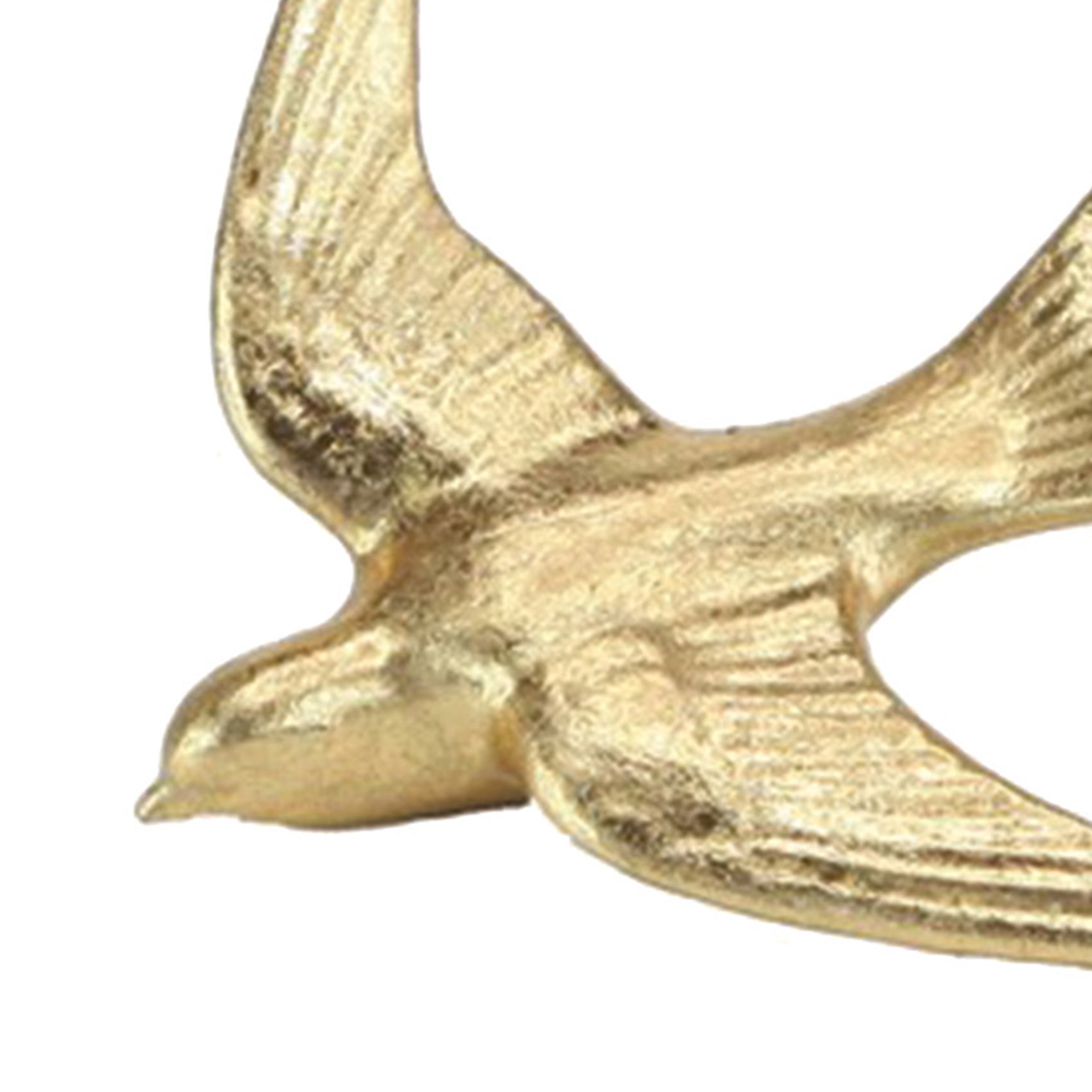 Déco murale hirondelle en Résine - Doré - 14x16.8 cm - Métal - 2