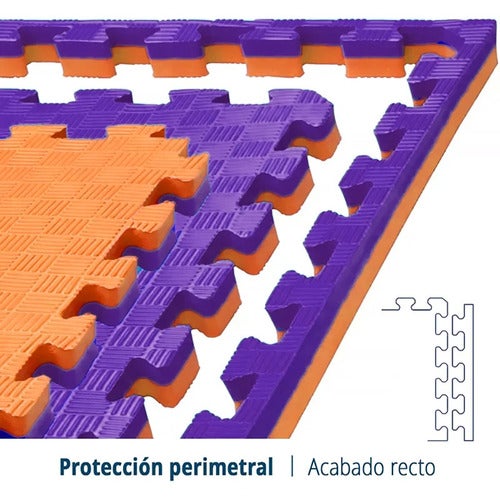 Artatami® Tatami Puzzle 1x1x20 mm Laranja - Lilás Pacote Econômico [4 Unidades] Artes Marciais. Caratê, Judô e Taekwondo, Espuma EVA. Antiderrapante. - 5