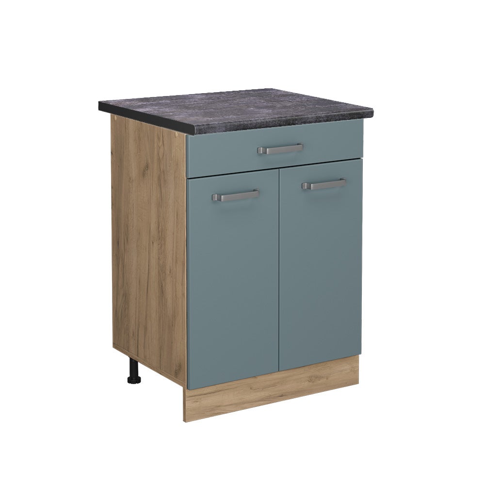 Vicco Szafka dolna do kuchni R-Line, Niebiesko-szary, 60 cm z szufladą, BP Antracyt