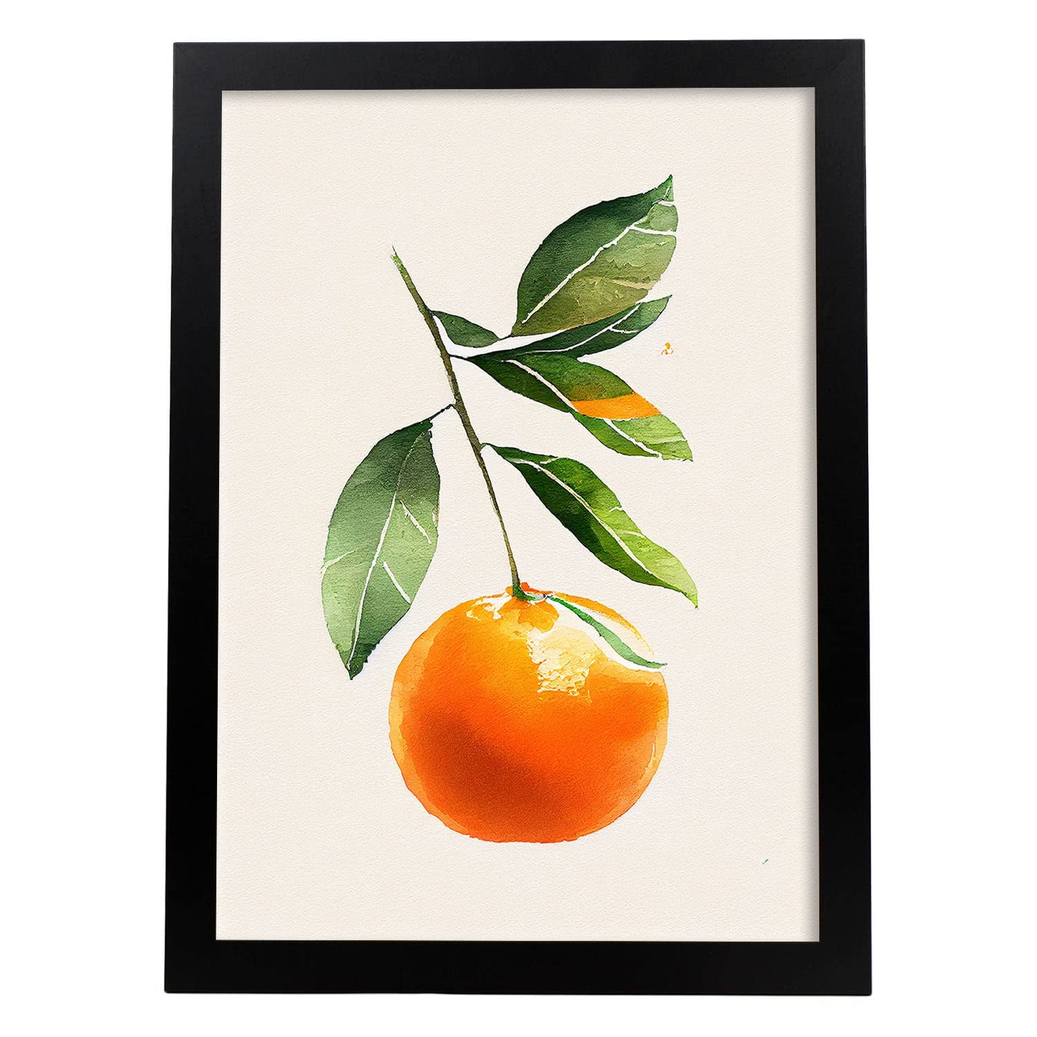 Nacnic poster de mandarina a todo color ilustraciones de frutas verduras y comida sana en estilo acuarela diseño moderno y modelo a3 con marco negro