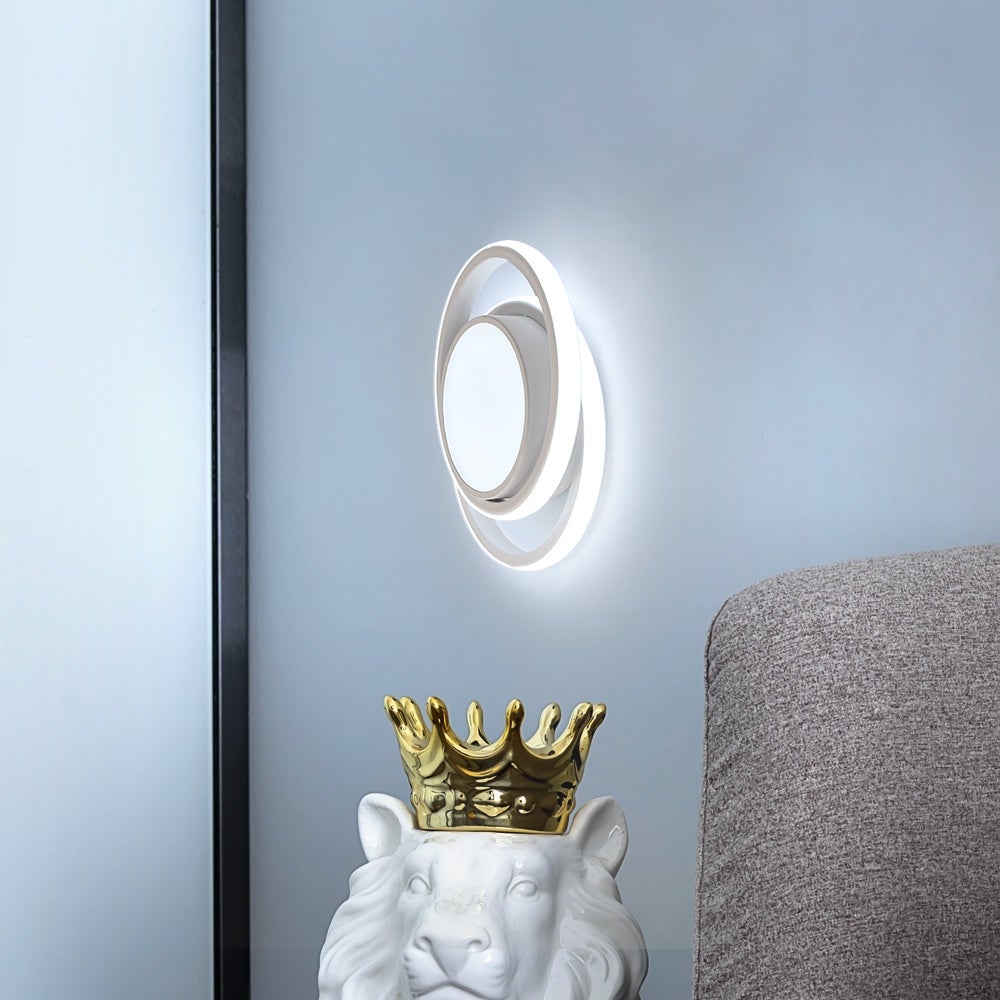 GOECO Plafonnier LED moderne 32W 2500lm 6500K Lumière blanche Luminaire de plafond Rond pour Couloir Chambre Cuisine Salon - Blanc - Taille: 27*22*6cm - 3