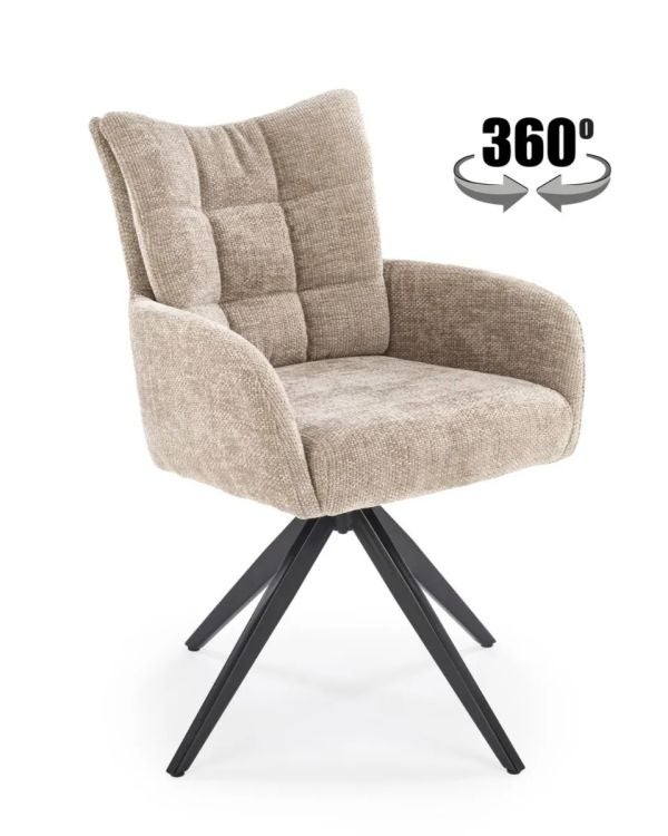 Krzesło tapicerowane K540 beżowe obracane