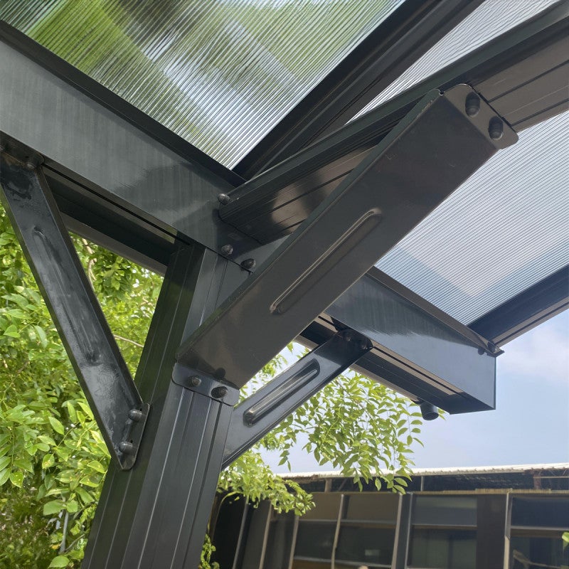 X-Metal Carport aluminium 18,3m² pour camping car anthracite polycarbonate 6mm - 6