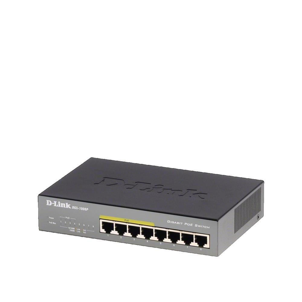 Przełącznik Sieciowy D-Link DGS-1008P 8 Portów Gigabit PoE 4 Porty
