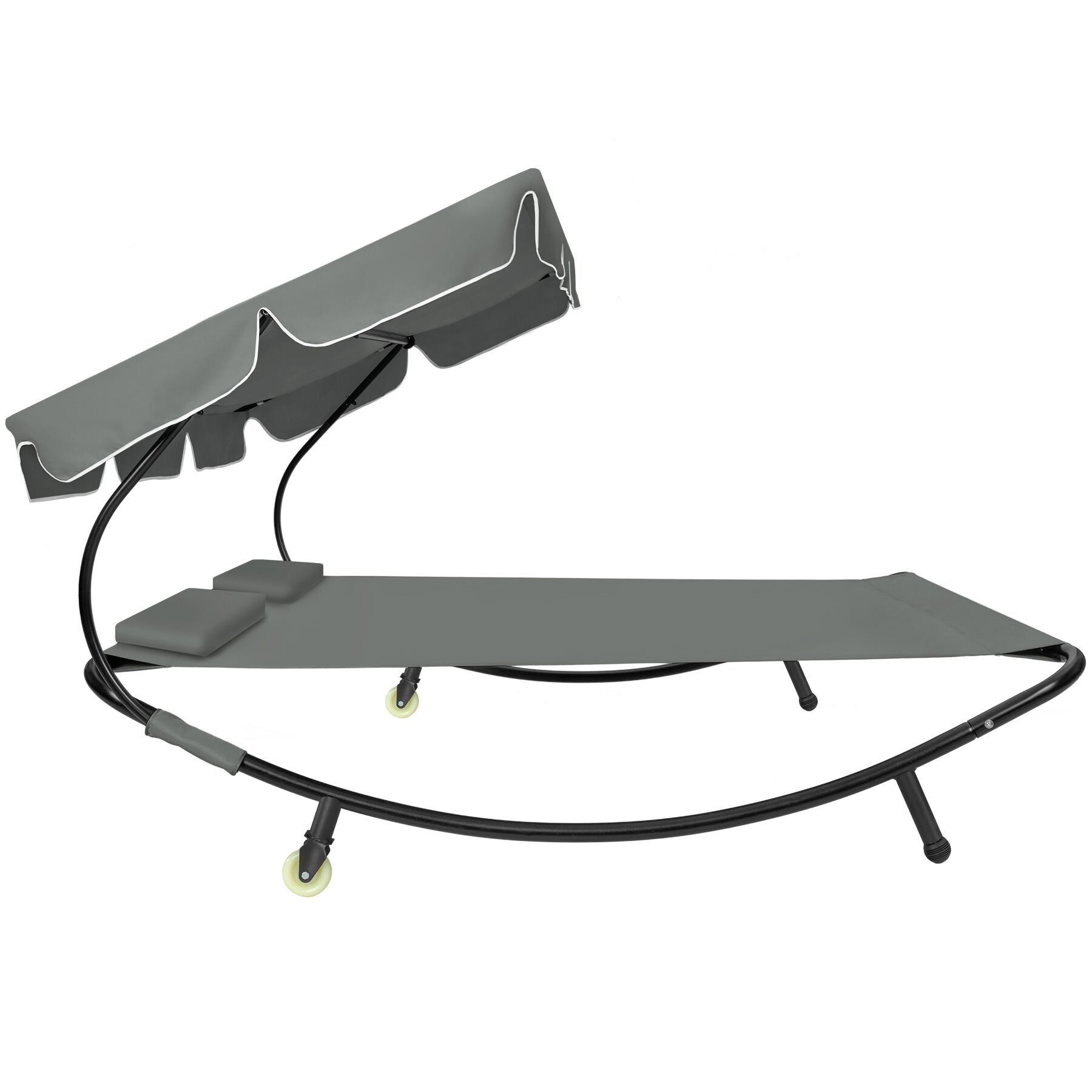 Transat de jardin en polyester et structure en métal 2 places avec pare-soleil réglable 185 x 195 x 142 - 175 cm TECTAKE - 3