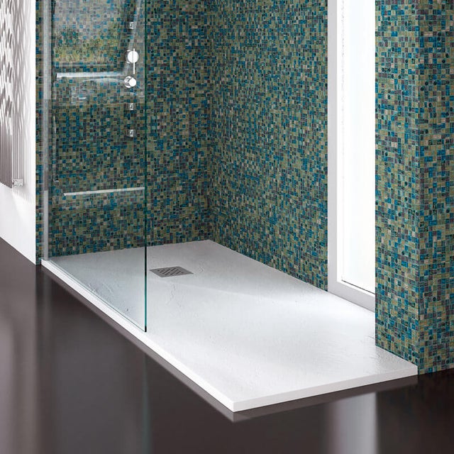 Piatto Doccia Mineralmarmo H 2.5cm Bianco Karag Pietra - 80x160