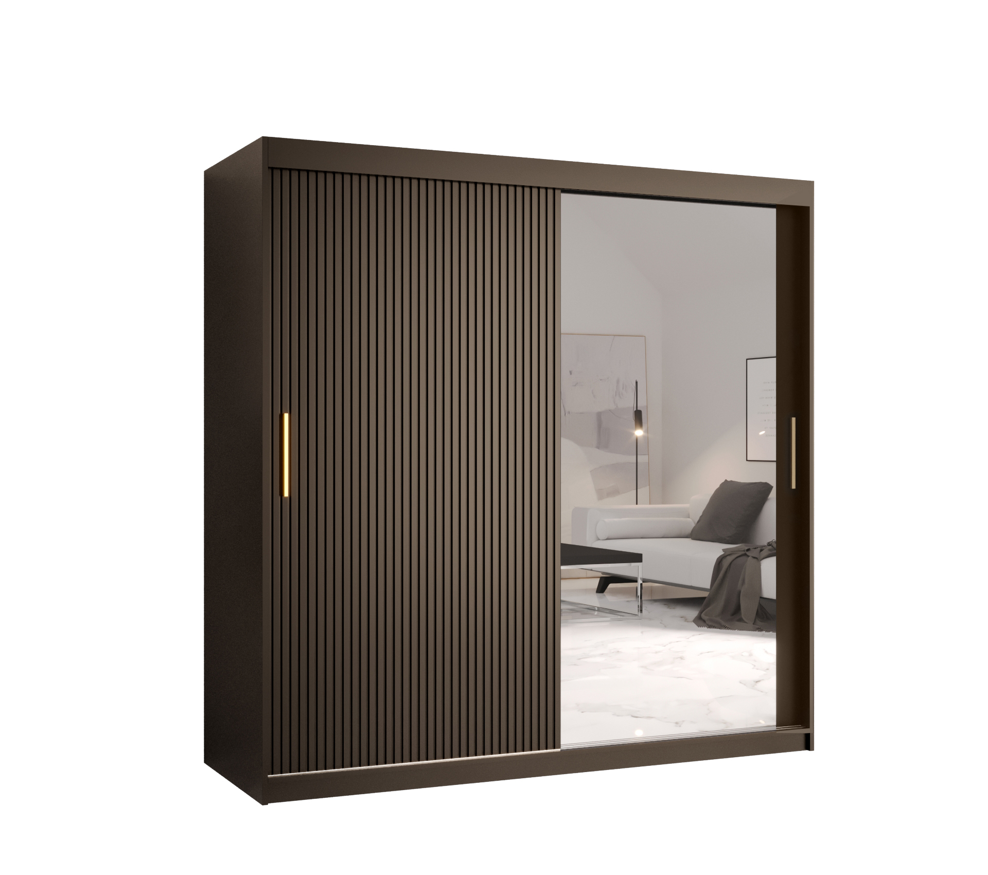 Szafa przesuwna garderoba RIFLO SLIM 2 180 x 62 x 200 cm Czarny - Abiks Meble
