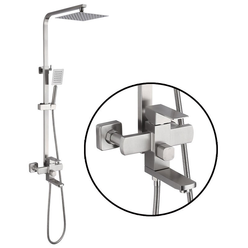 Robinet de douche en acier inoxydable 304 | Douchette + pommeau avec deux sorties, résistant à la corrosion, nouvelle expérience de douche