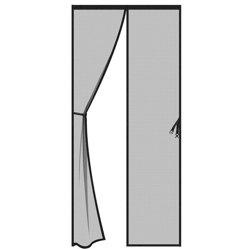 Moskitiera magnetyczna na drzwi 90 x 210 cm, przegroda w paski, solidna zasłona, chroni przed owadami, odpowiednia dla zwierząt domowych i dzieci.