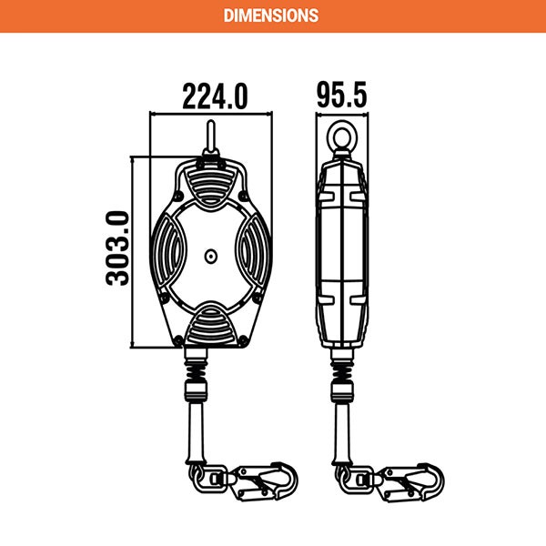 Antichute à rappel automatique - Usage vertical - 15 m - FA2040215B - 2