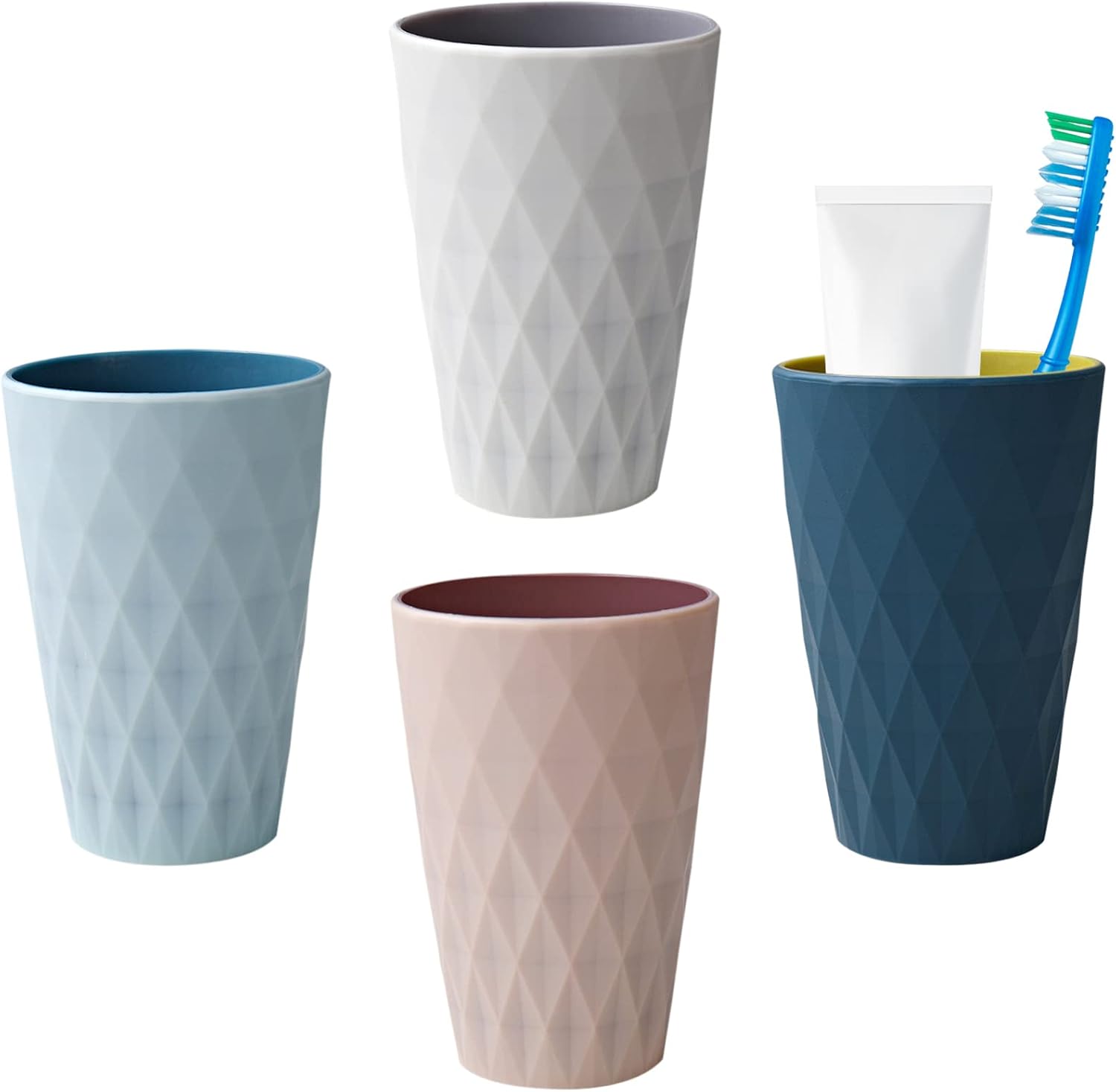 Plastikowy kubek o pojemności 450 ml/15,8 uncji, design skandynawski, trwały i odporny na upadki, odpowiedni dla osób dorosłych.