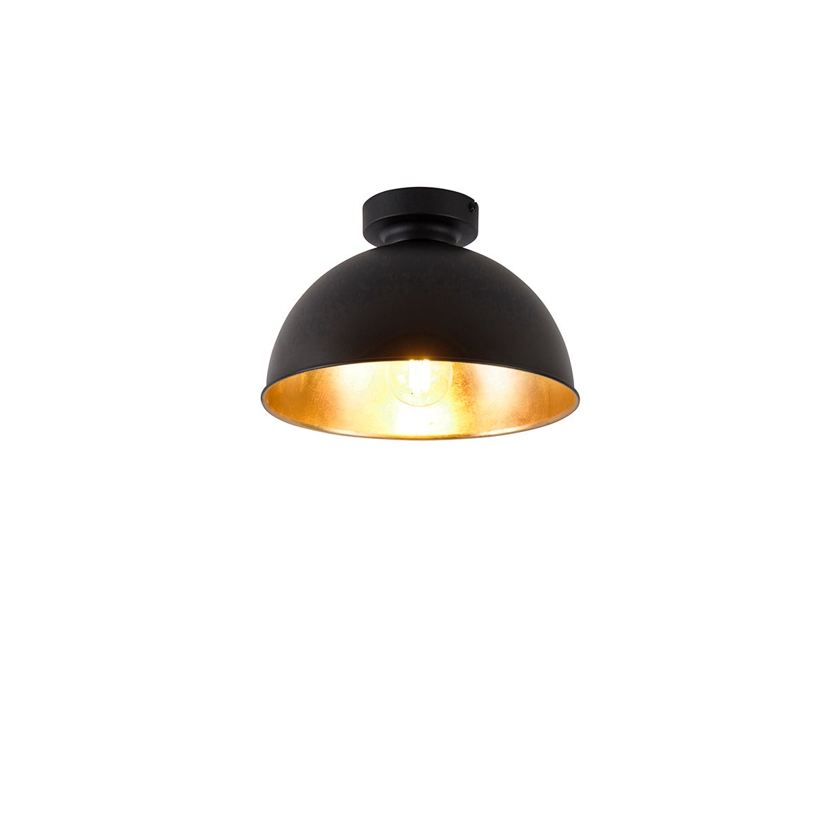 Qazqa przemysłowy plafon - Magnax - czarny, okrągły, żarówkami LED 7w, e27, 2700k - 6500k, ściemnialny, 28cm oświetlenie